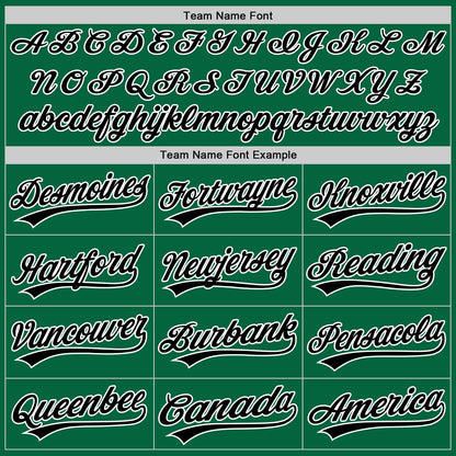 Custom Kelly Green White Pinstripe Black Authentic Baseball Jersey