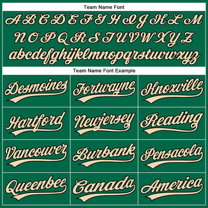 Custom Kelly Green Black Pinstripe City Cream Authentic Baseball Jersey