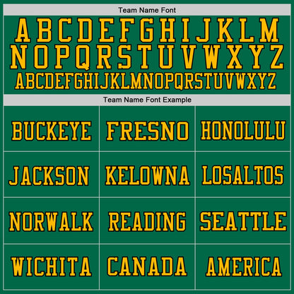 Custom Kelly Green Gold-Black Mesh Authentic Throwback Football Jersey