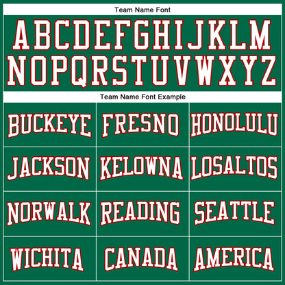 Custom Kelly Green White-Red Authentic Football Jersey
