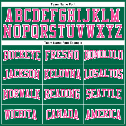 Custom Kelly Green Pink-White Authentic Football Jersey