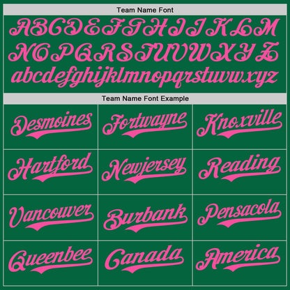 Custom Kelly Green Pink Authentic Baseball Jersey