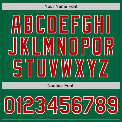 Custom Stitched Kelly Green Red-White Baseball Pullover Sweatshirt Hoodie