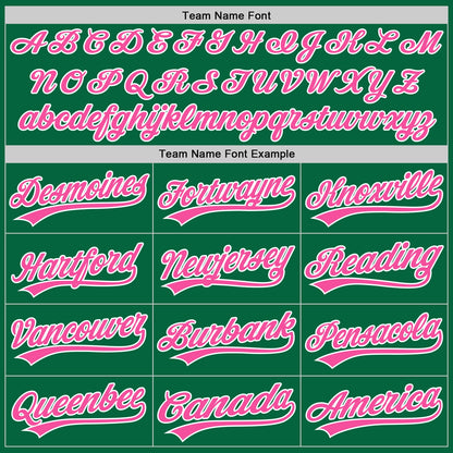Custom Stitched Kelly Green Pink-White Baseball Pullover Sweatshirt Hoodie