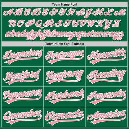 Custom Stitched Kelly Green Medium Pink-White Baseball Pullover Sweatshirt Hoodie