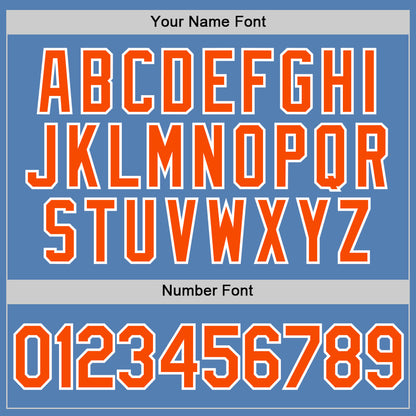 Custom Light Blue Orange-White Performance T-Shirt