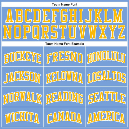 Custom Light Blue White Pinstripe Gold Authentic Basketball Jersey