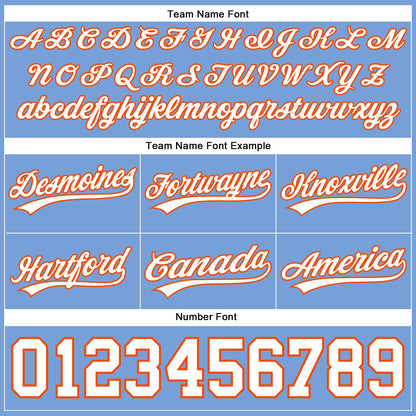 Custom Light Blue White-Orange Authentic Basketball Shorts