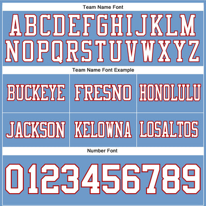 Custom Light Blue White-Red Authentic Football Jersey