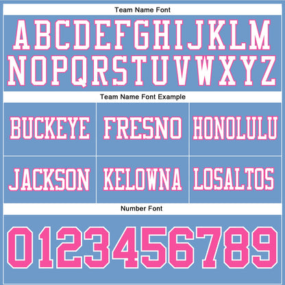 Custom Light Blue Pink-White Authentic Football Jersey