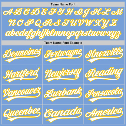 Custom Stitched Light Blue White-Yellow Baseball Pullover Sweatshirt Hoodie