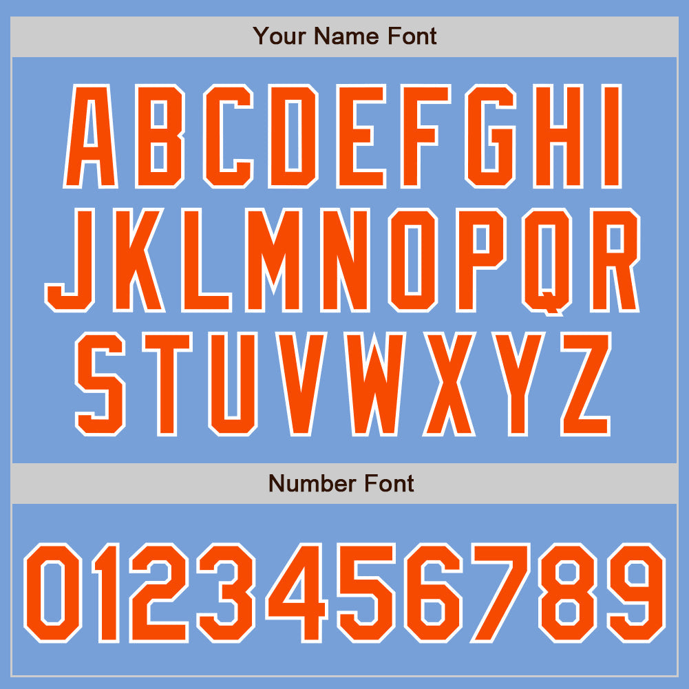 Custom Stitched Light Blue Orange-White Baseball Pullover Sweatshirt Hoodie