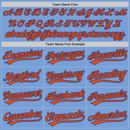 Custom Stitched Light Blue Orange-Royal Baseball Pullover Sweatshirt Hoodie