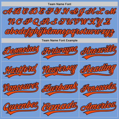 Custom Stitched Light Blue Orange-Black Baseball Pullover Sweatshirt Hoodie