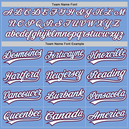 Custom Stitched Light Blue White Royal-Red Baseball Pullover Sweatshirt Hoodie