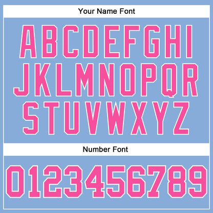 Custom Light Blue Pink-White Long Sleeve Performance T-Shirt