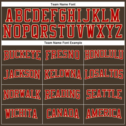 Custom Brown Red-Cream Long Sleeve Performance T-Shirt
