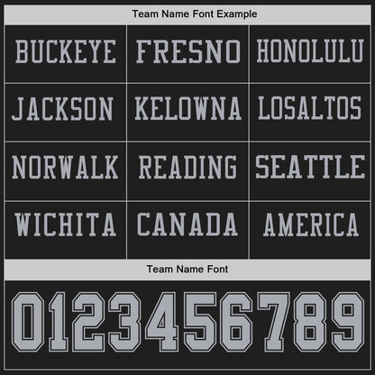 Custom Black Gray Long Sleeve Authentic Football Jersey