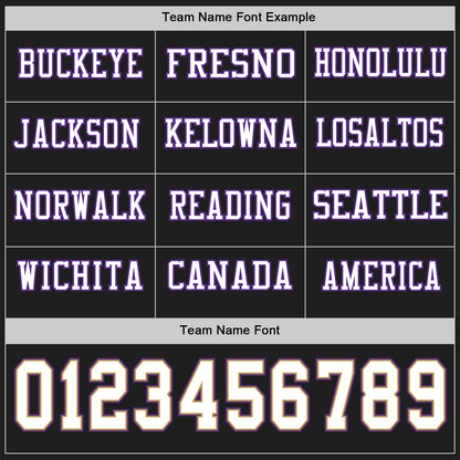 Custom Black White Old Gold-Purple Long Sleeve Authentic Football Jersey