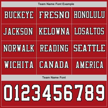 Custom Red White-Black Long Sleeve Authentic Football Jersey