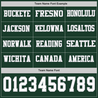 Custom Green White-Gray Long Sleeve Authentic Football Jersey