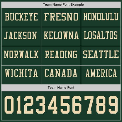 Custom Green Cream Long Sleeve Authentic Football Jersey