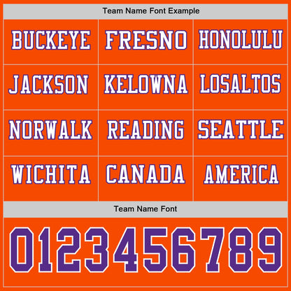Custom Orange Purple-White Long Sleeve Authentic Football Jersey