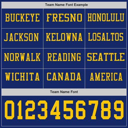 Custom Royal Yellow Long Sleeve Authentic Football Jersey