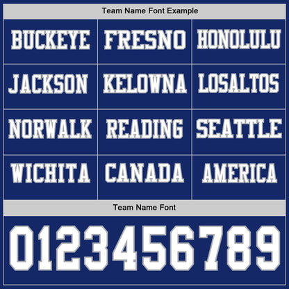 Custom Royal White-Gray Long Sleeve Authentic Football Jersey