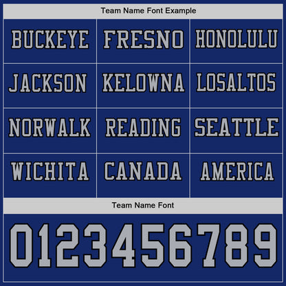 Custom Royal Gray-Black Long Sleeve Authentic Football Jersey