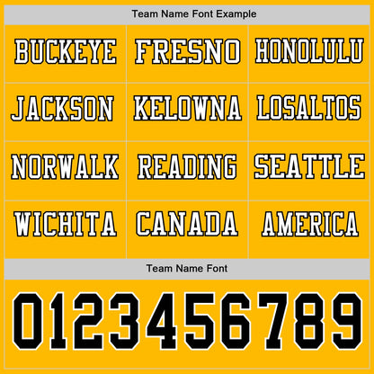 Custom Gold Black-White Long Sleeve Authentic Football Jersey