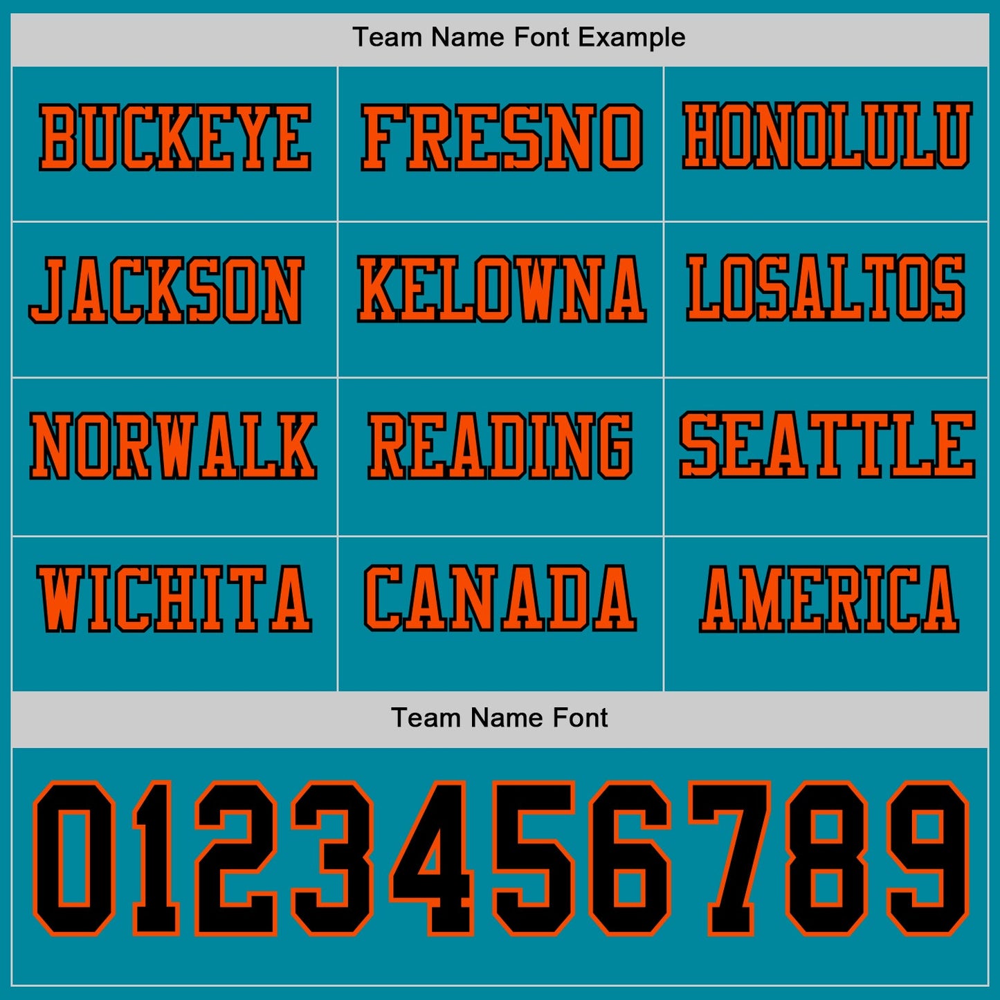 Custom Teal Black-Orange Long Sleeve Authentic Football Jersey
