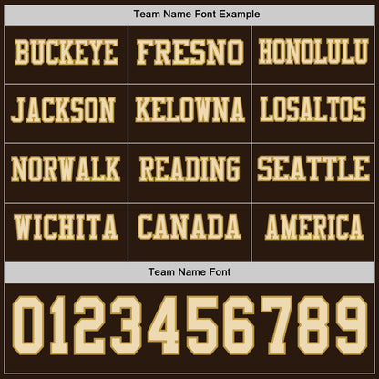 Custom Brown Cream-Old Gold Long Sleeve Authentic Football Jersey
