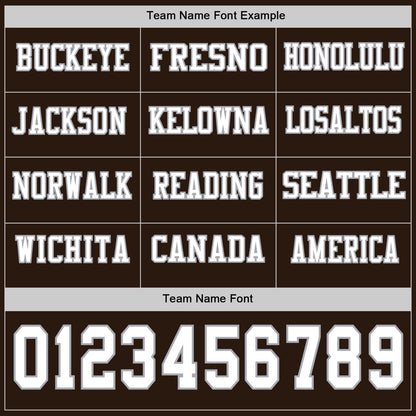 Custom Brown White-Gray Long Sleeve Authentic Football Jersey