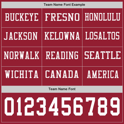 Custom Cardinal White Long Sleeve Authentic Football Jersey