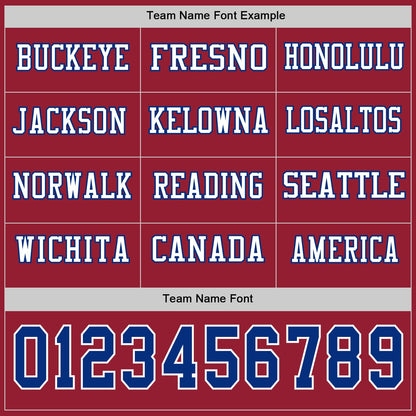 Custom Cardinal Royal-White Long Sleeve Authentic Football Jersey