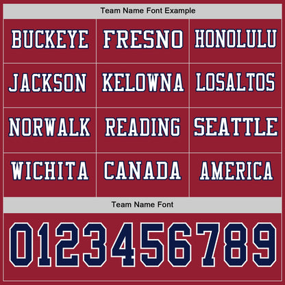 Custom Cardinal Navy-White Long Sleeve Authentic Football Jersey