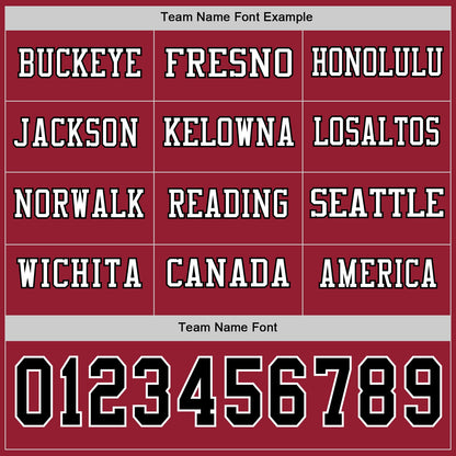 Custom Cardinal Black-White Long Sleeve Authentic Football Jersey