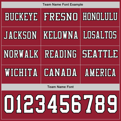 Custom Cardinal White-Black Long Sleeve Authentic Football Jersey