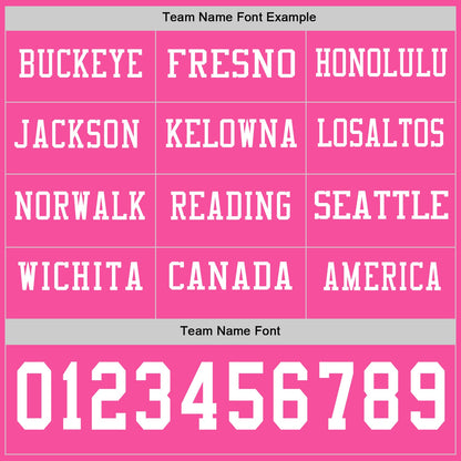 Custom Pink White Long Sleeve Authentic Football Jersey