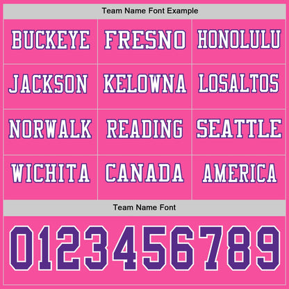 Custom Pink Purple-White Long Sleeve Authentic Football Jersey