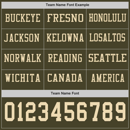 Custom Olive Cream Long Sleeve Salute To Service Authentic Football Jersey