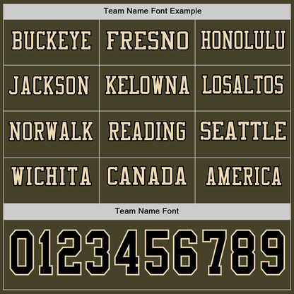 Custom Olive Black-Cream Long Sleeve Salute To Service Authentic Football Jersey