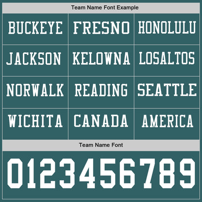 Custom Midnight Green White Long Sleeve Authentic Football Jersey