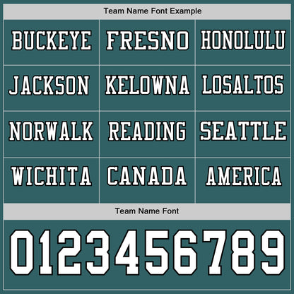 Custom Midnight Green White-Black Long Sleeve Authentic Football Jersey
