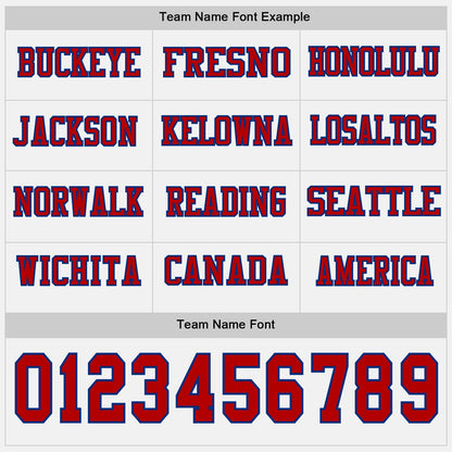 Custom White Red-Royal Long Sleeve Authentic Football Jersey