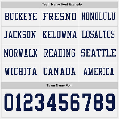 Custom White Navy Long Sleeve Authentic Football Jersey