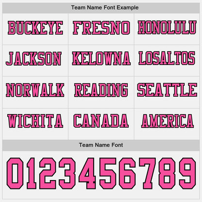 Custom White Pink-Black Long Sleeve Authentic Football Jersey