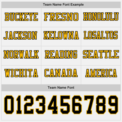 Custom White Black-Gold Long Sleeve Authentic Football Jersey