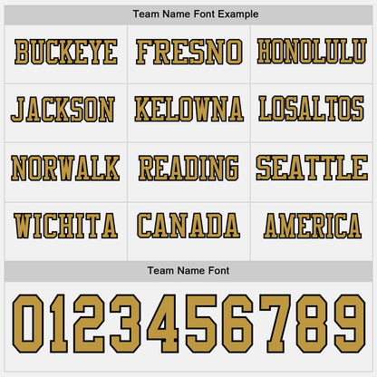 Custom White Old Gold-Black Long Sleeve Authentic Football Jersey